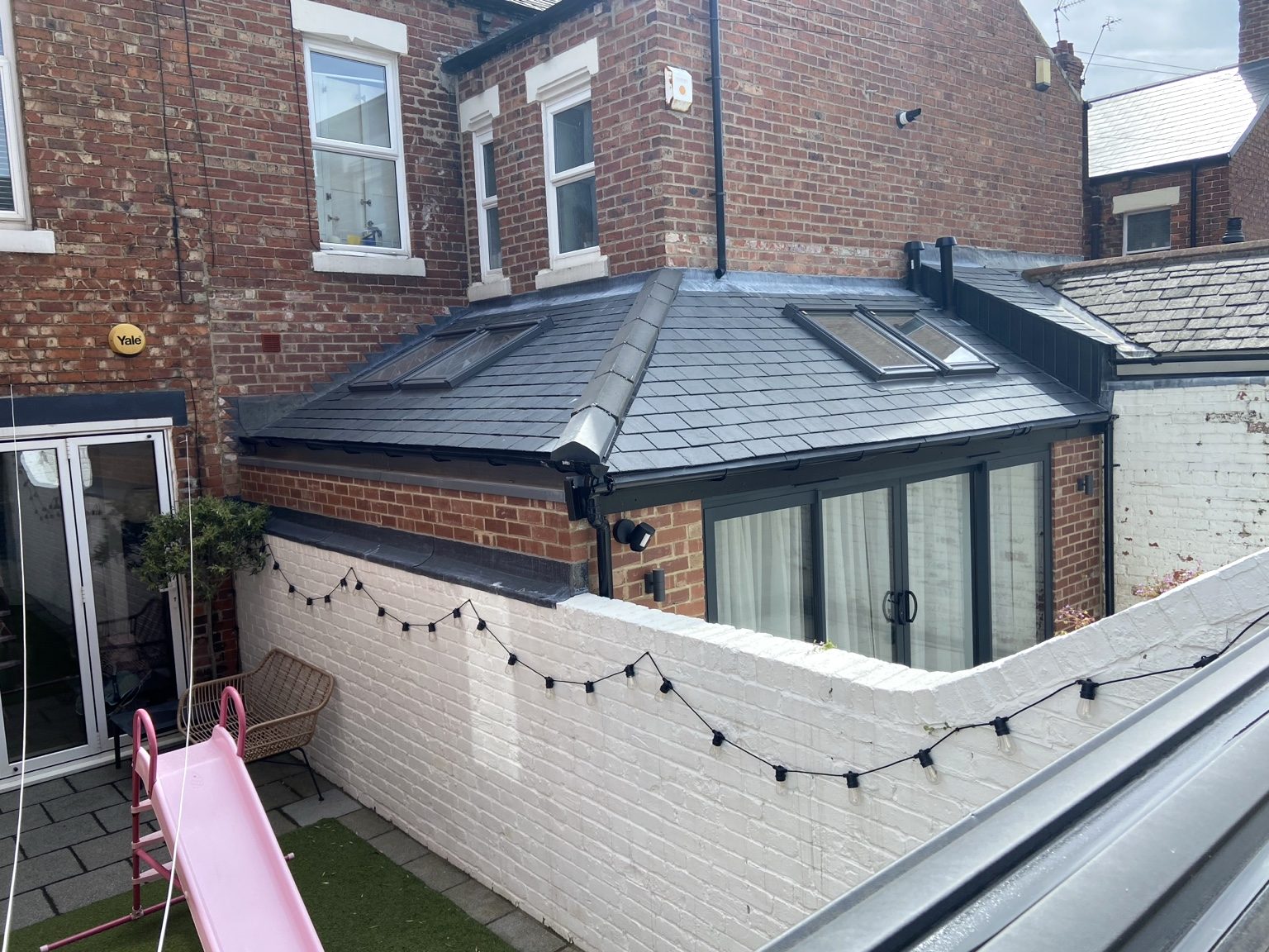 Completed slate-roof extension